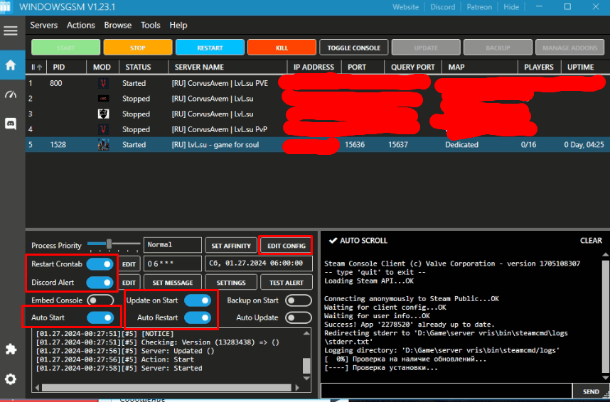 Настройки windowsgsm