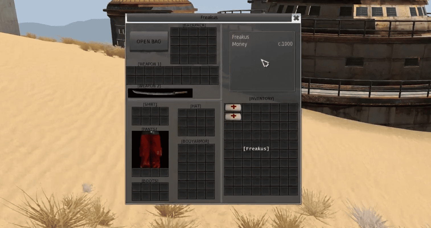 ранний инвентарь Kenshi