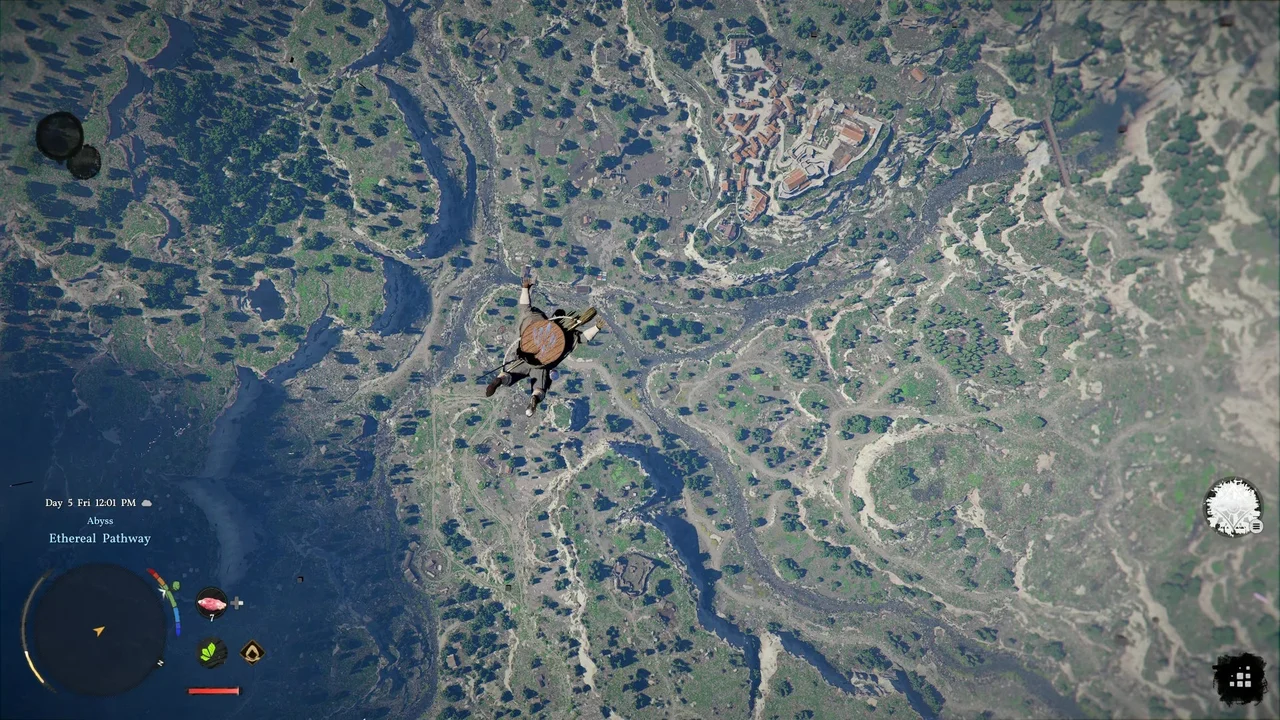 Находясь в свободном падении, нажмите кнопку прыжка, чтобы эффектно раскрыть за спиной магические крылья