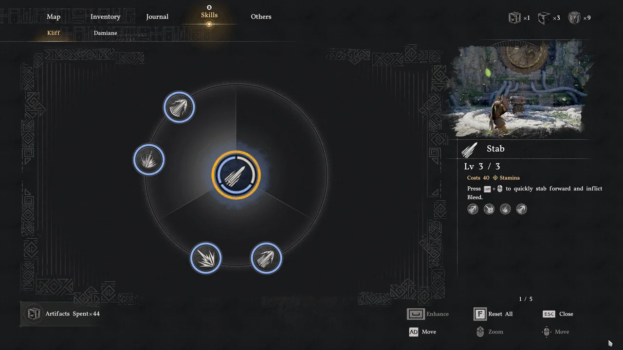 Как устроено меню навыков (How the Skill Menu Works)