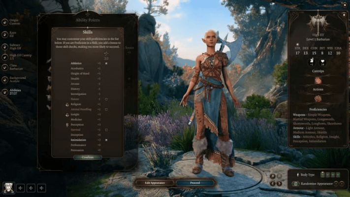 Выбор навыков Baldur's Gate 3 Выбор навыков Baldur's Gate 3