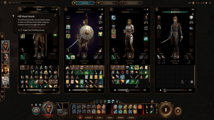 Меню пассивок Baldur's Gate 3 Меню пассивок Baldur's Gate 3