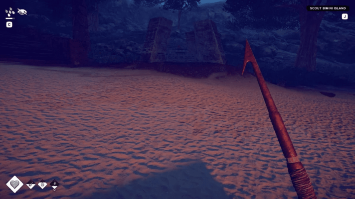 Древнее святилище на пляже острова Бимини.