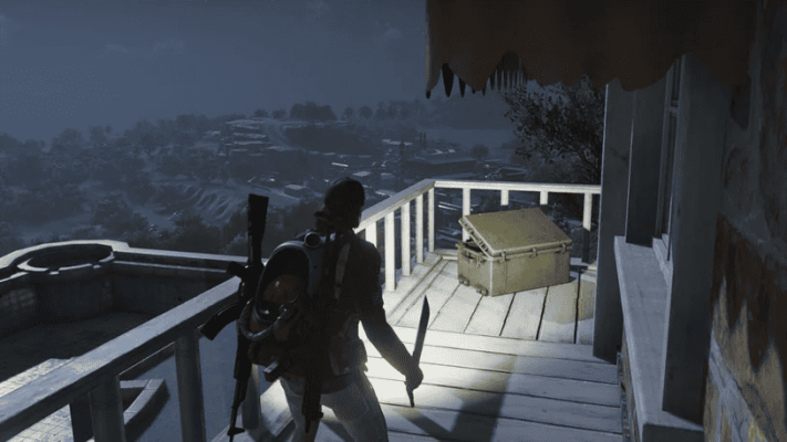 На балконе вы найдете ящик Gear Crate. На балконе вы найдете ящик Gear Crate.