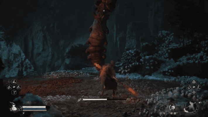 Он также может совершить неожиданный прыжок в воздух, чтобы обрушиться на вас, но, к счастью, он достаточно медленный, чтобы вы успели уклониться в сторону, когда он приземлится.