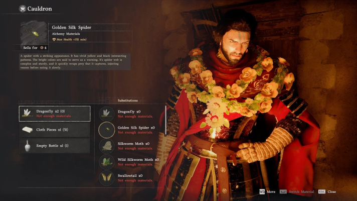 Лучший способ разобраться, какие именно компоненты вам нужны — открыть меню алхимии, стоя прямо у Котла