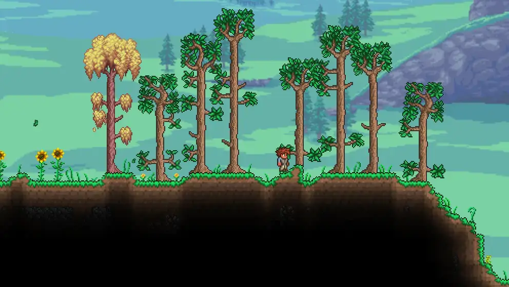 Персонаж в мире Terraria, биом Лес (Forest)