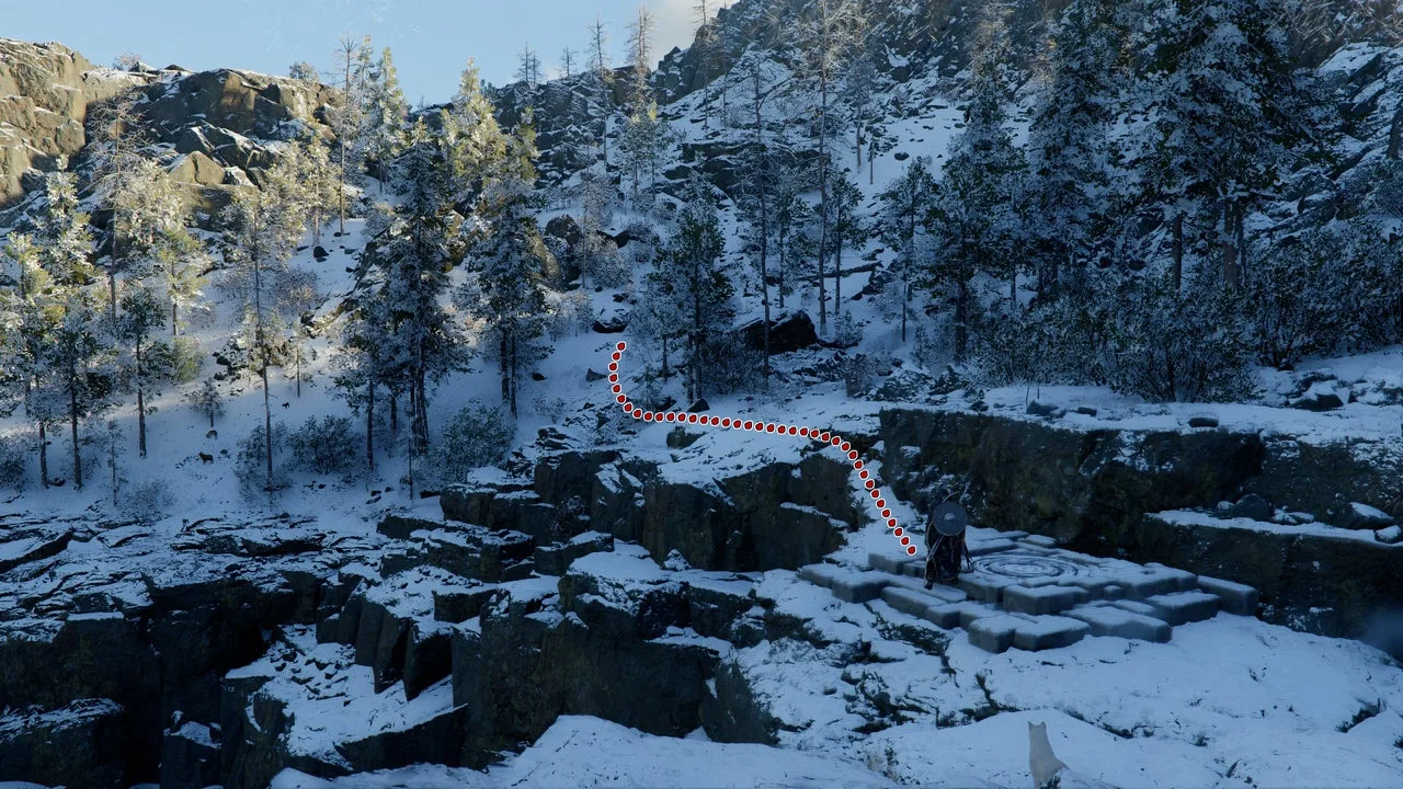 Локация Белого медведя севернее Five-Finger Mountain