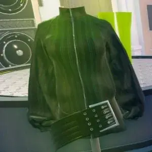 Кожаная куртка с ремнём (Leather Jacket With Belt)