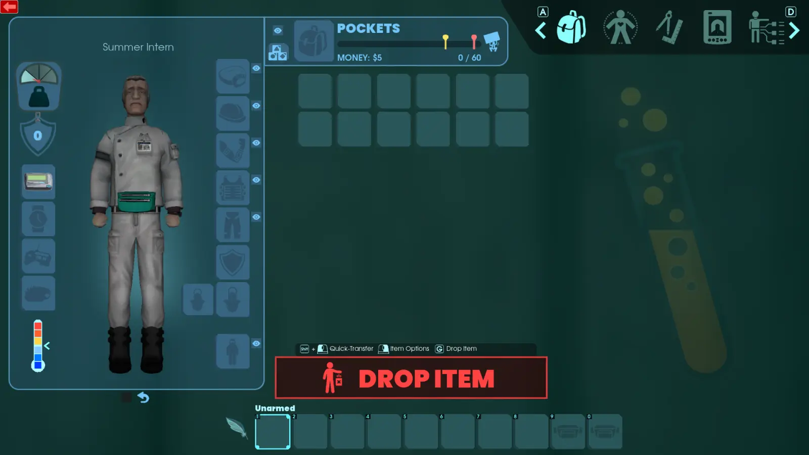 Игрок с поясной сумкой (Fanny Pack): десять ячеек на панели быстрого доступа