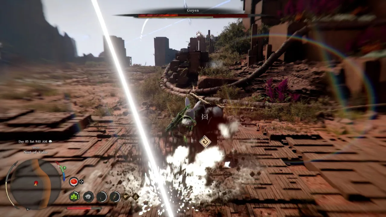 Небло­кируемый Turning Slash с долгим замахом