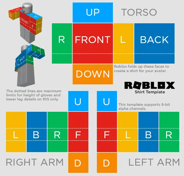 Шаблон рубашки (Shirt) от Roblox