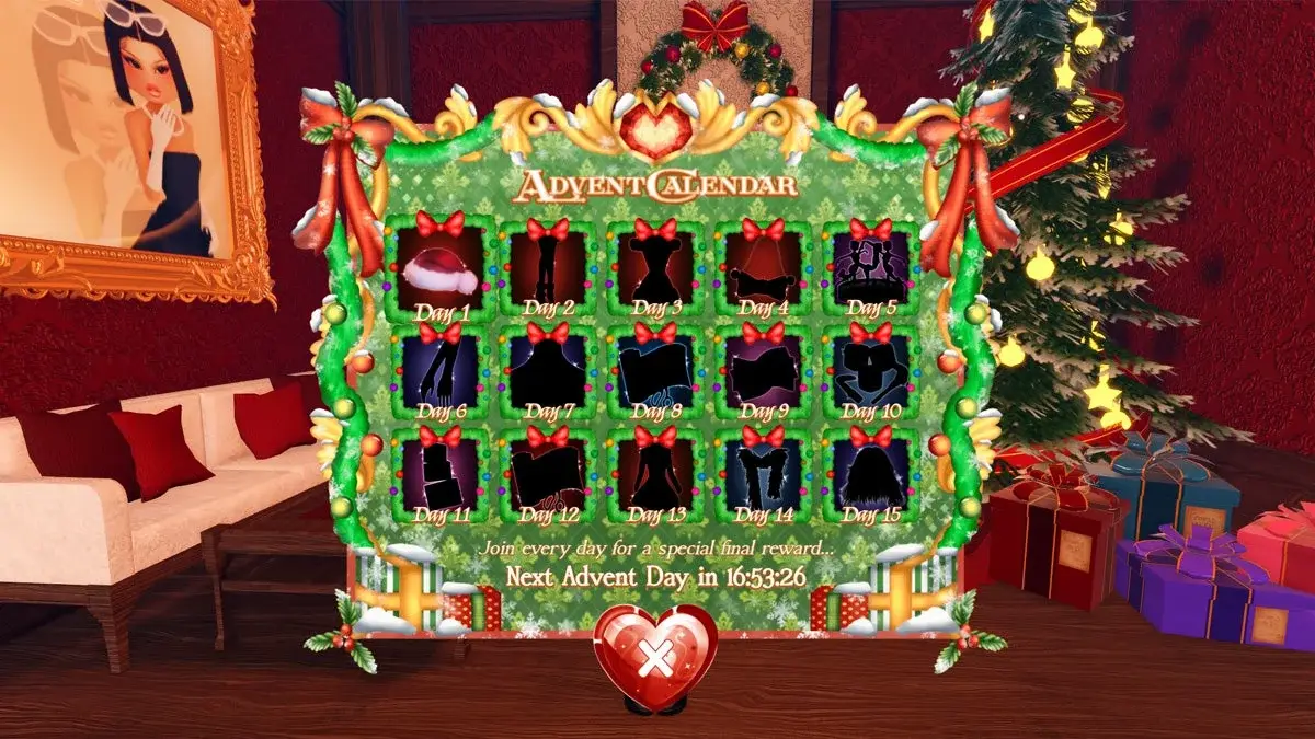Адвент-календарь Dress to Impress: до 15 бесплатных предметов