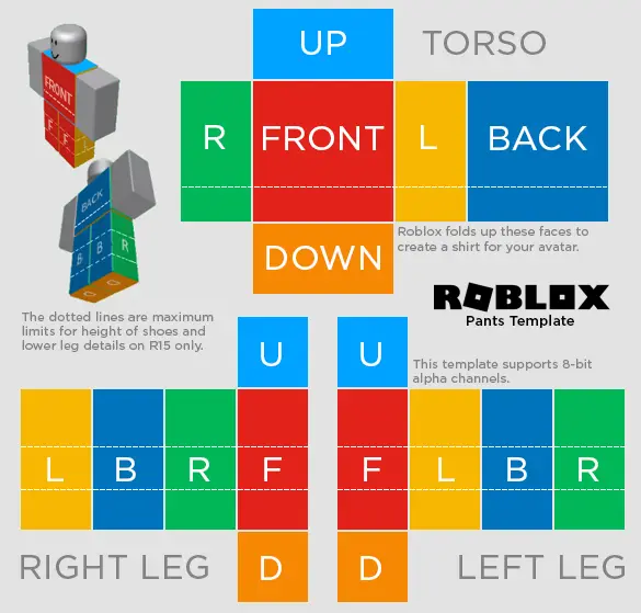 Шаблон штанов (Pants) от Roblox