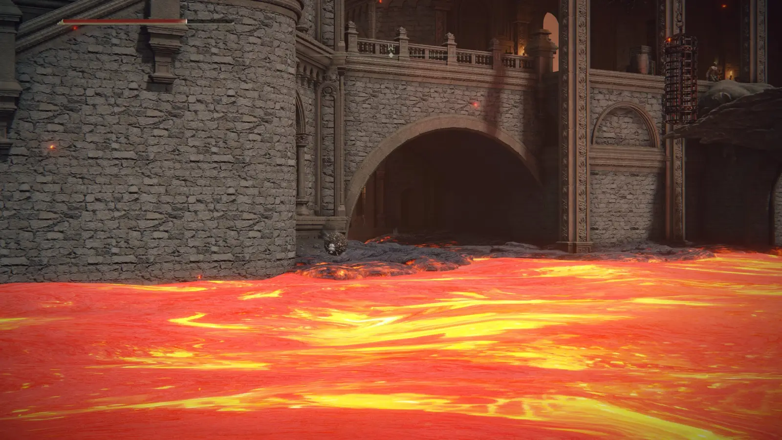 Скарабей у лавового моста Особняка Вулкан (Volcano Manor Lava Bridge)
